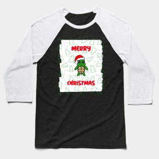 Merry Christmas Funny Turtle Baseball T-Shirt